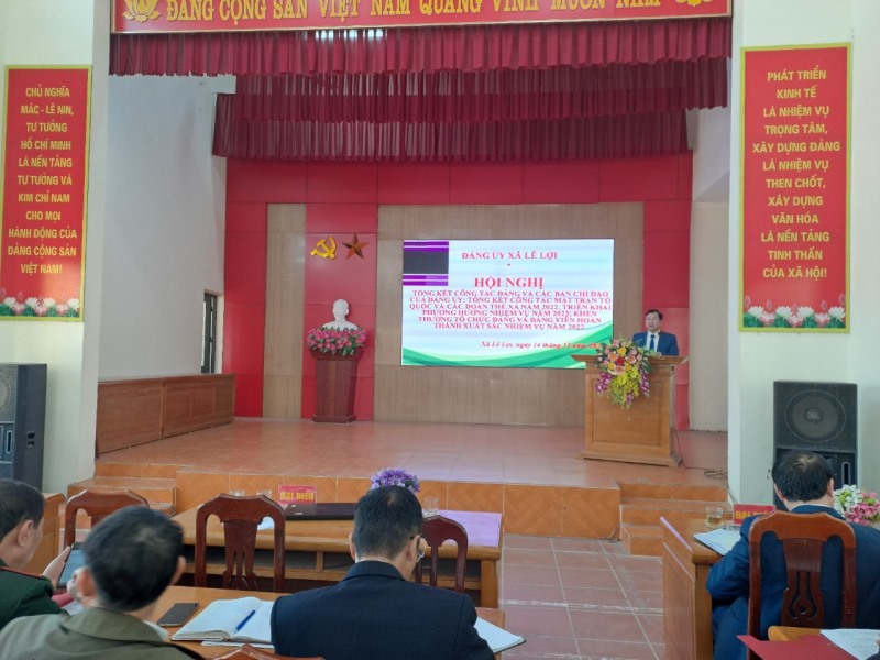 Đảng ủy xã Lê Lợi: Hội nghị tổng kết công tác Đảng năm 2022 triển khai nhiệm vụ năm 2023