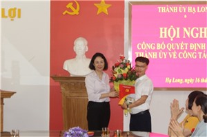 Công bố quyết định của BTV Thành ủy về công tác cán bộ tại xã Lê Lợi