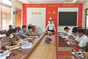Đoàn công tác số 03 Thành uỷ làm việc Đảng ủy xã Lê Lợi