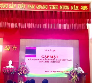 Ngày 17/11, xã Lê Lợi  tổ chức gặp mặt kỷ niệm 40 năm ngày nhà giáo Việt Nam (20/11/1982 – 20/11/2022).