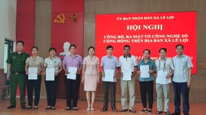 UBND xã Lê Lợi Trao quyết định và công nhận chức danh trưởng thôn, nhiệm kỳ 2022-2025 và ra mắt tổ công nghệ số cộng đồng